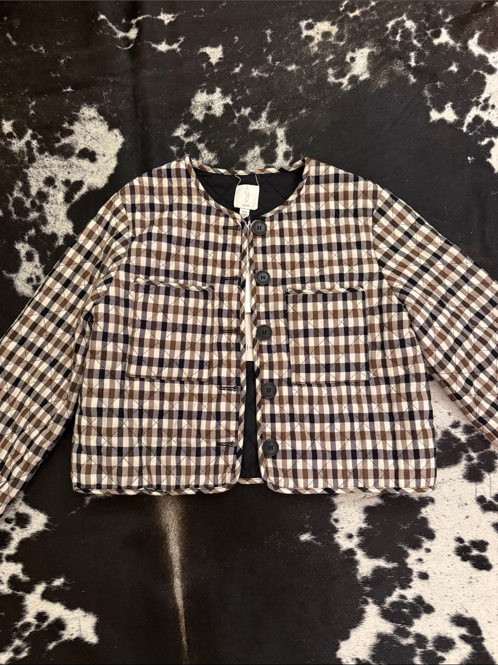 Joie womens NWT reversible gingham jacket size medium